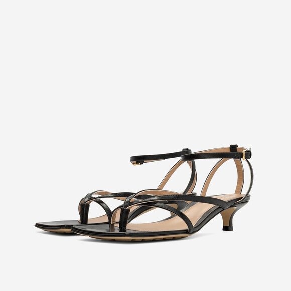 Bottega Veneta Lounge Stretch Strap Sandal Black Size EU 35 US 5 NEW IN BOX - Picture 3 of 12